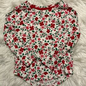 Cat & Jack 5T floral/red/holiday long-sleeved shirt